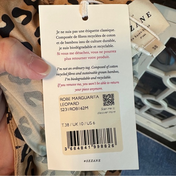 Sezane Tan and Black Midi Dress - Picture 5 of 15